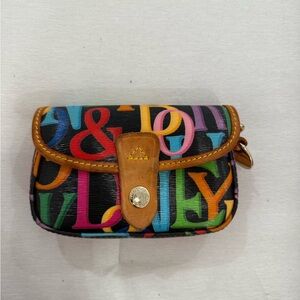 DB Dooney & Bourke Colorful Logo Print Women's Small Pouch Cosmetic/Acc. Bag